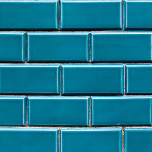 Blue ceramic brick tile
